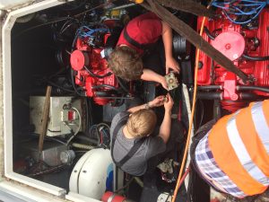 Boat engine installations